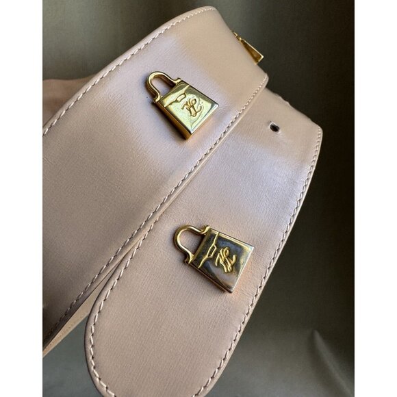 Karl Lagerfeld Vintage Beige Leather Gold Hardware Bags Decor - Picture 10 of 12